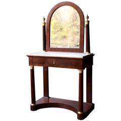 'Table De Toilette' Empire Mahogany Dressing Table With Mirror, C. 1810