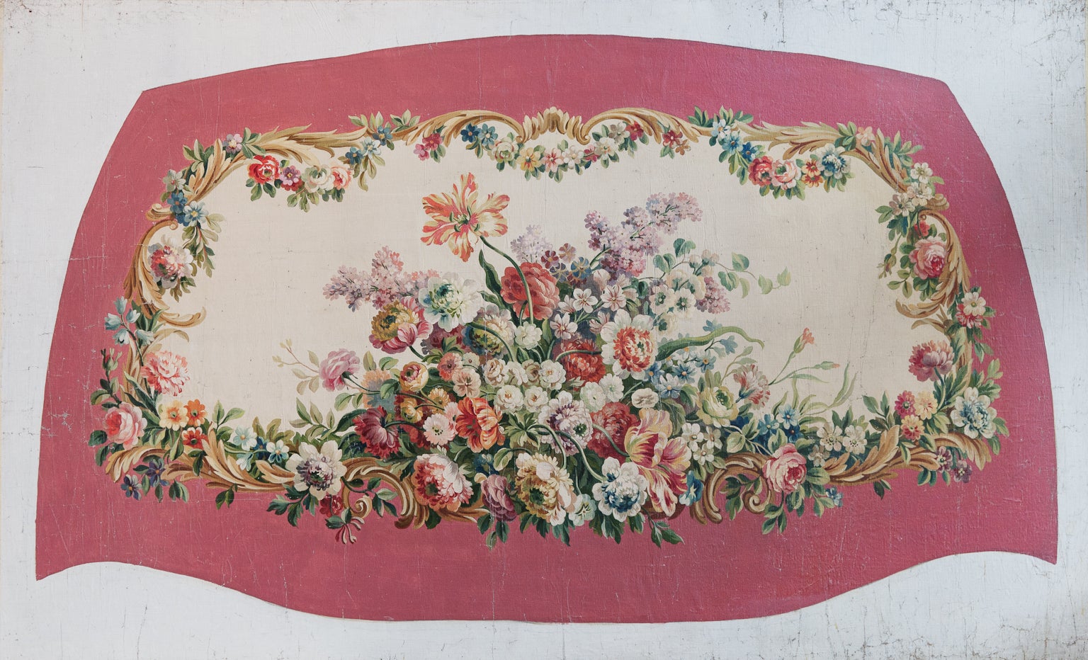 Floral Aubusson Tapestry Cartoon Circa 1880 For Sale at 1stDibs