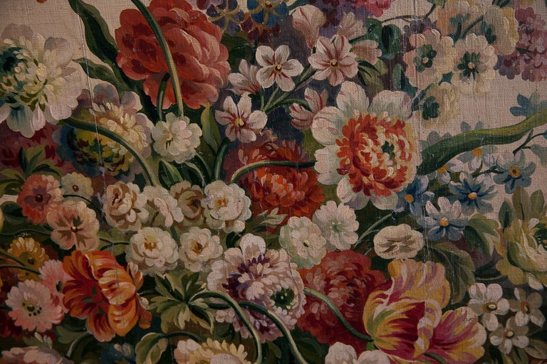 Floral Aubusson Tapestry Cartoon Circa 1880