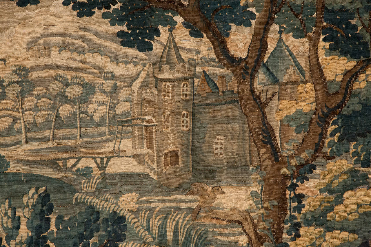 Woven 18th Century Aubusson Verdure Tapestry