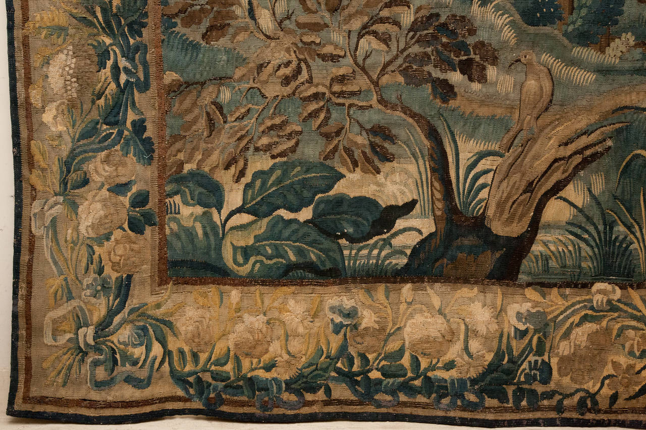 Silk 18th Century Aubusson Verdure Tapestry