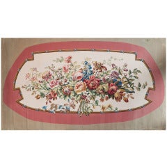 Aubusson Tapestry Cartoon With Flowers French circa 1880