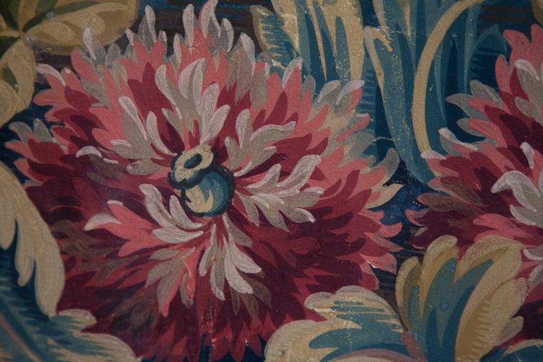 Linen Aubusson Tapestry Cartoon For A Sofa Back in Gouache, C. 1880