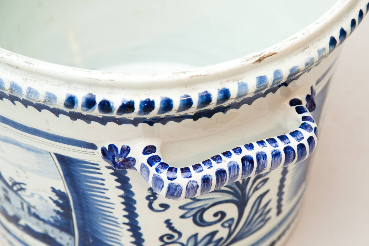 18th Century Blue And White Faience 'Pot A Oranger' 1