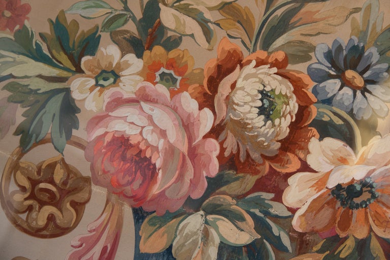 French Aubusson Tapestry Cartoon For A Sofa Back