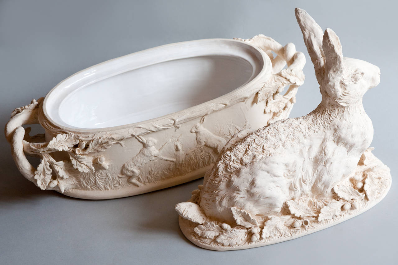 White Unglazed Faience Terrine 4
