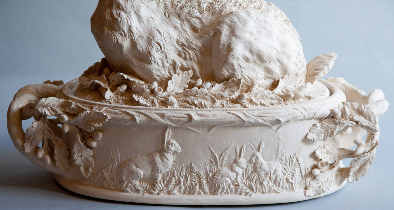 Baroque White Unglazed Faience Terrine