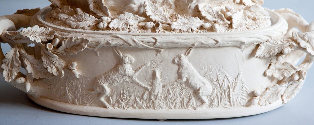Contemporary White Unglazed Faience Terrine