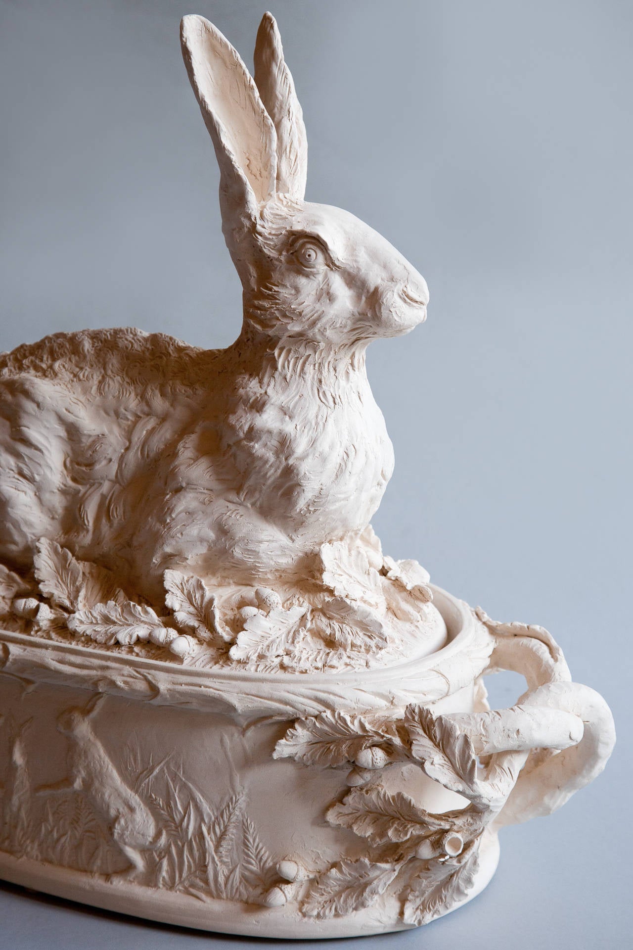 French White Unglazed Faience Terrine