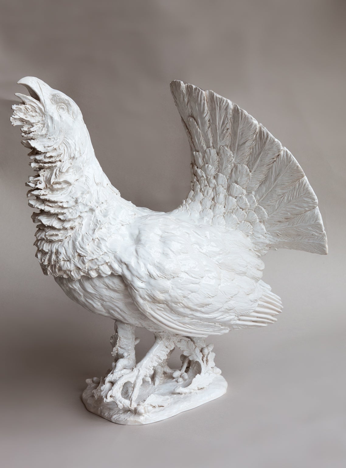 Large Capercaillie White Faience (Tin Glazed Pottery) Terrine