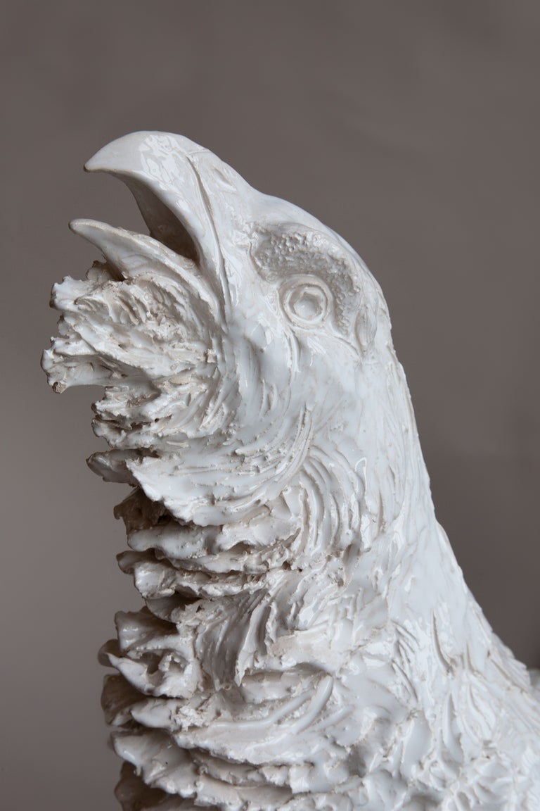 Large Capercaillie White Faience (Tin Glazed Pottery) Terrine In Excellent Condition In London, GB