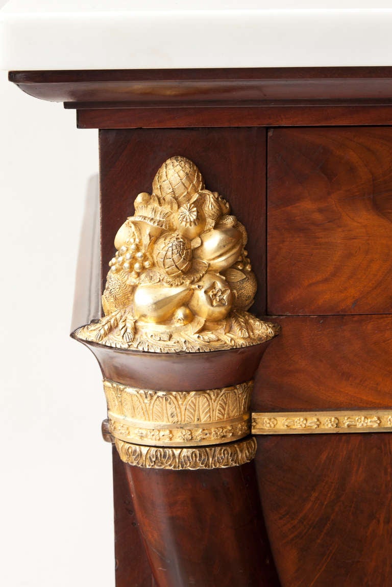 Important Restauration Gilt Bronze Mounted 'Commode Á Vantaux' Or Cabinet For Sale 1