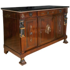 Antique Unusual Empire Cabinet / Sideboard, Continental C.1810