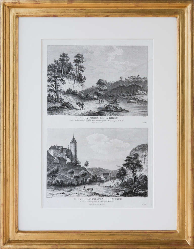 18th Century and Earlier A Set Of Sixteen 18th Century Copper Plate Engravings Of Switzerland