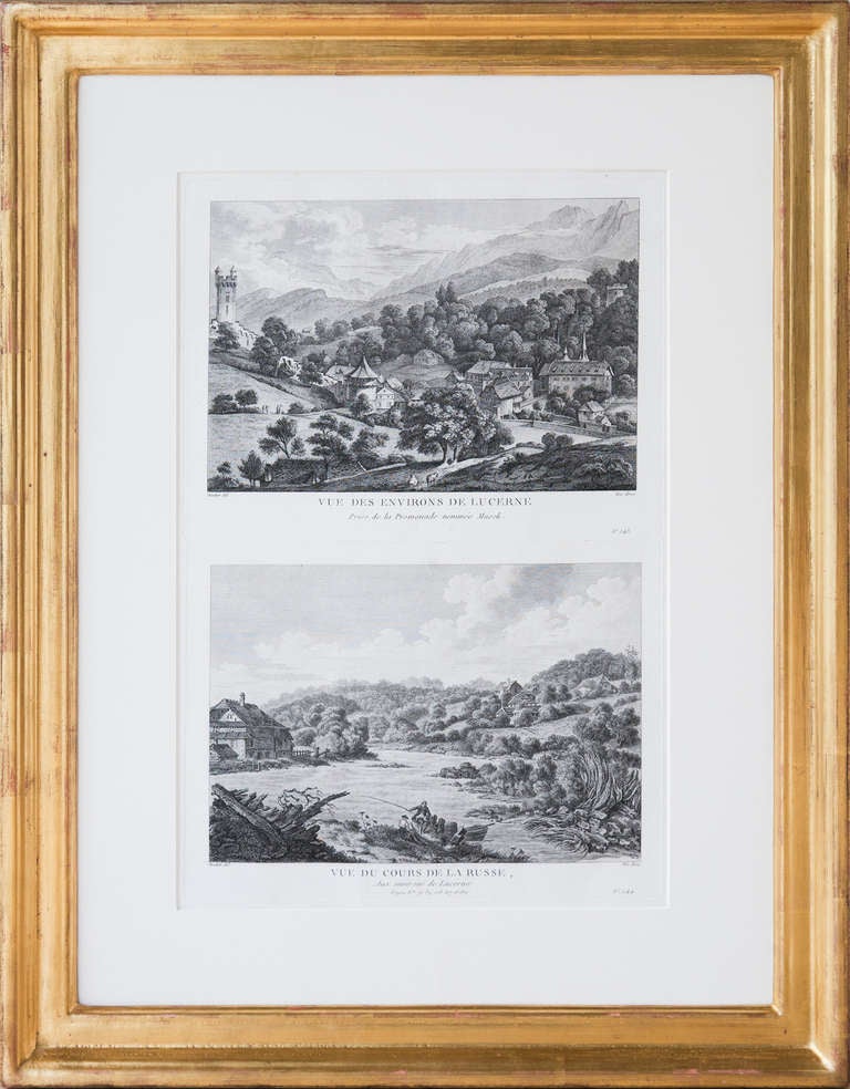 French A Set Of Sixteen 18th Century Copper Plate Engravings Of Switzerland