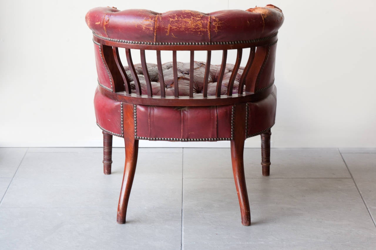 19th Century Pair of Victorian Mahogany LIbrary Chairs
