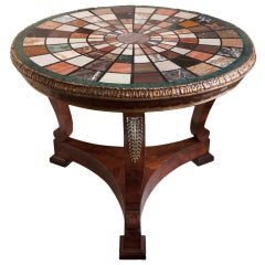 Round Table  with Specimen Marble Top circa 1835