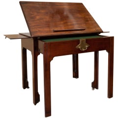 George III Mahogany Architects Table With Brass Handle And Mounts