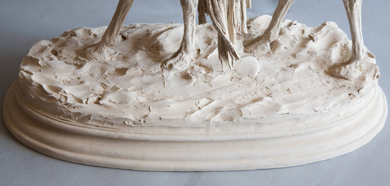 Mounted Touareg on a Dromedary Sculpture in Matte Porcelain For Sale 1