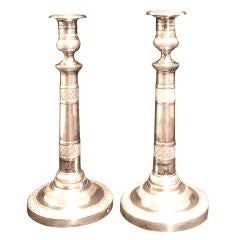 Pair Of Silver Plate Candlesticks