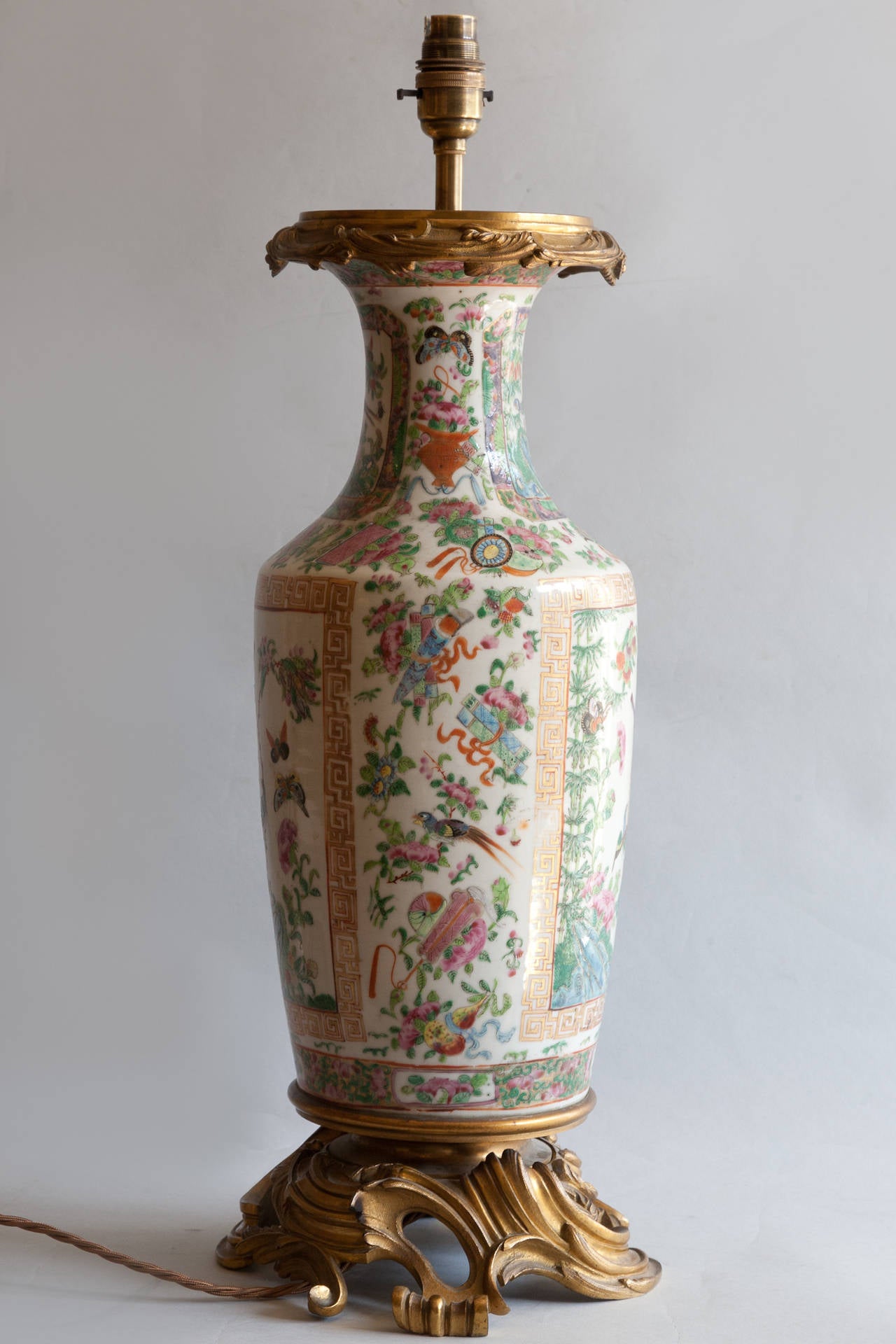 Early 20th Century Pair of 19th Century Chinese Vases Converted to Lamps