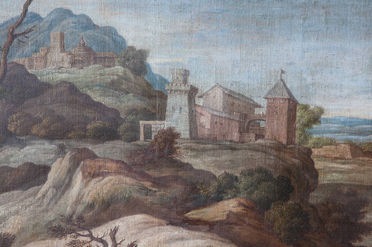 18th Century and Earlier Pair of 18th Century Italian School Naive Landscapes