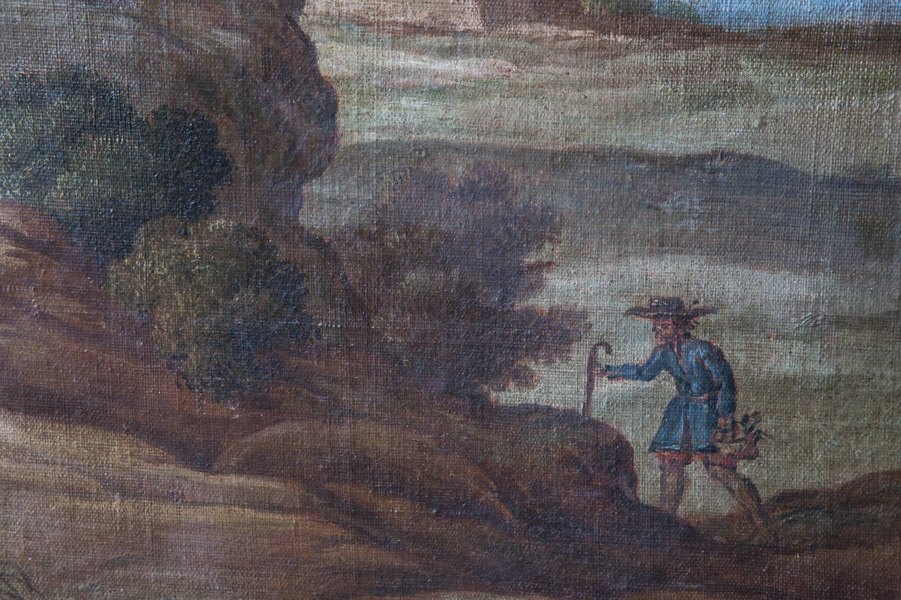 Pair of 18th Century Italian School Naive Landscapes 1