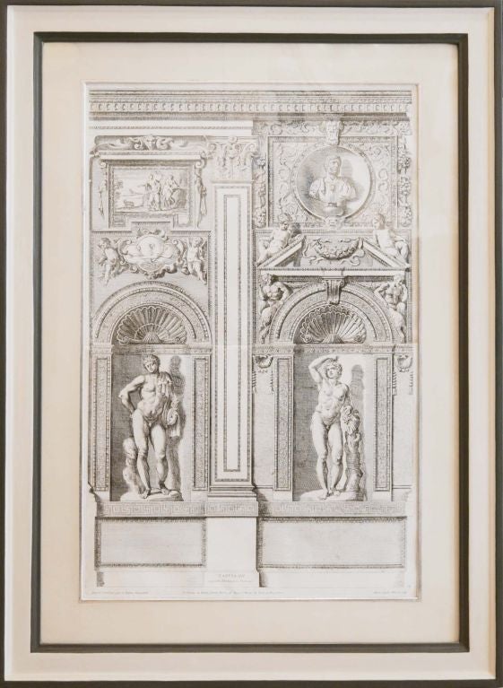 Set Of 4 Early Engravings Of Decoration At The Palazzo Farnese