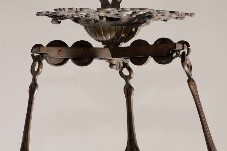 French Brass Three Arm Chandelier C. 1860 For Sale 5