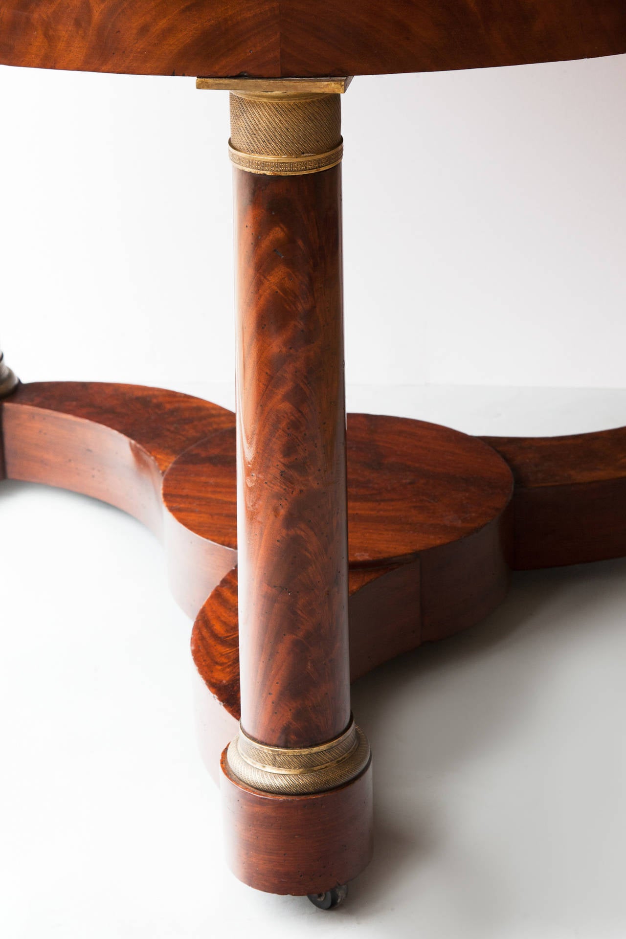 19th Century Empire Flame Mahogany Gueridon