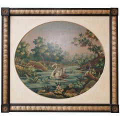 Aubusson Tapestry Cartoon With a Swan on a River, c.1880