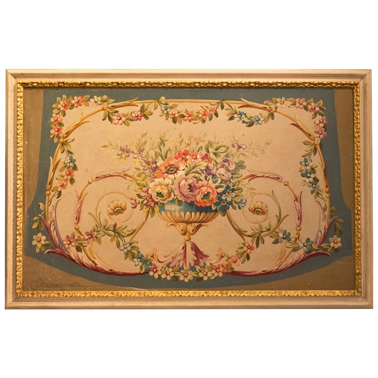Aubusson Tapestry Cartoon C. 1880 at 1stDibs
