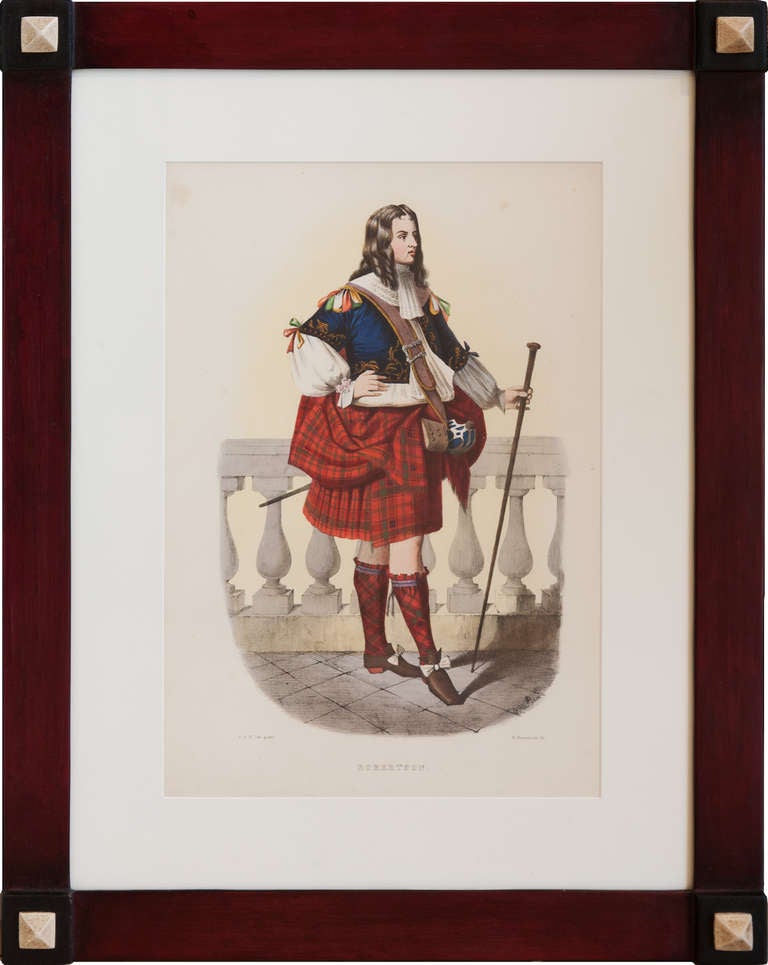 Set Of Ten Framed Lithographs of 'The Clans Of The Scottish Highlands'