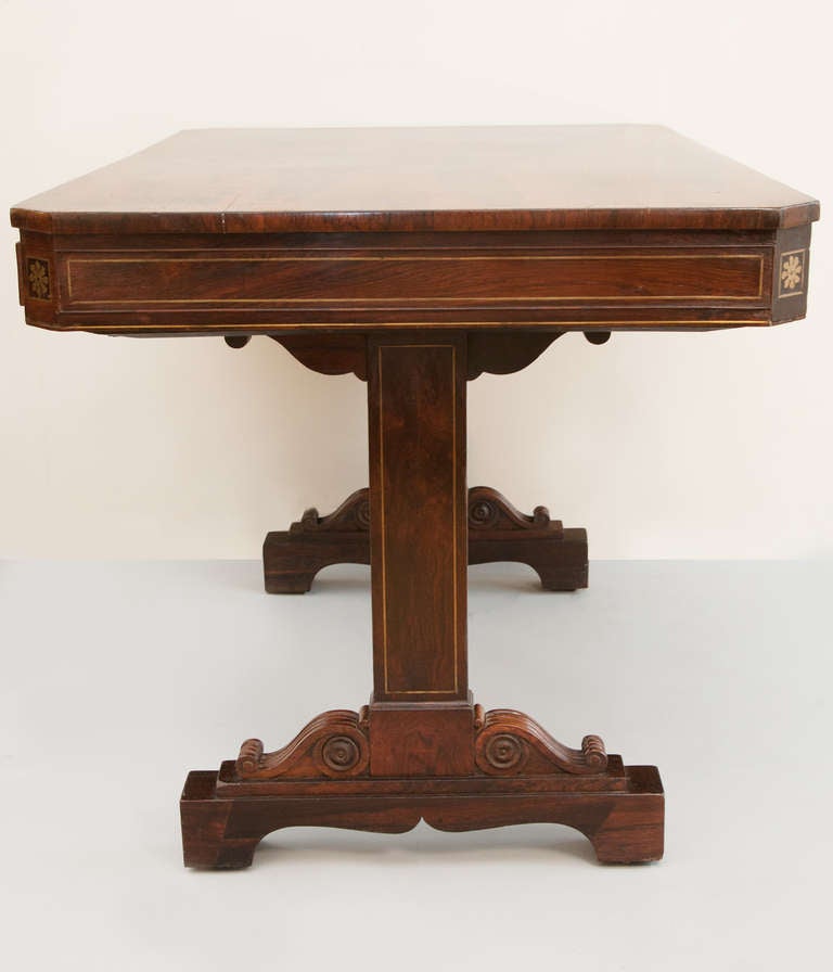 English 19th Century George IV Rosewood Library Table For Sale 1