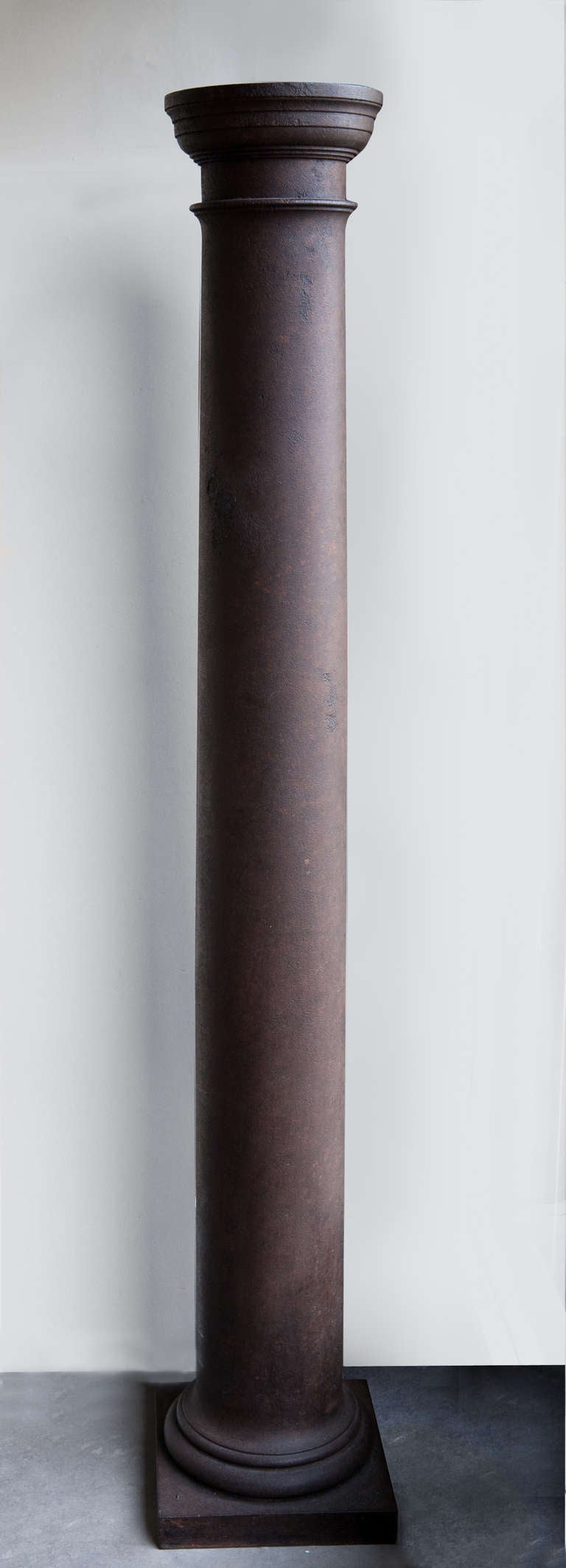 Set of four cast iron columns from original cannon barrel moulds.
