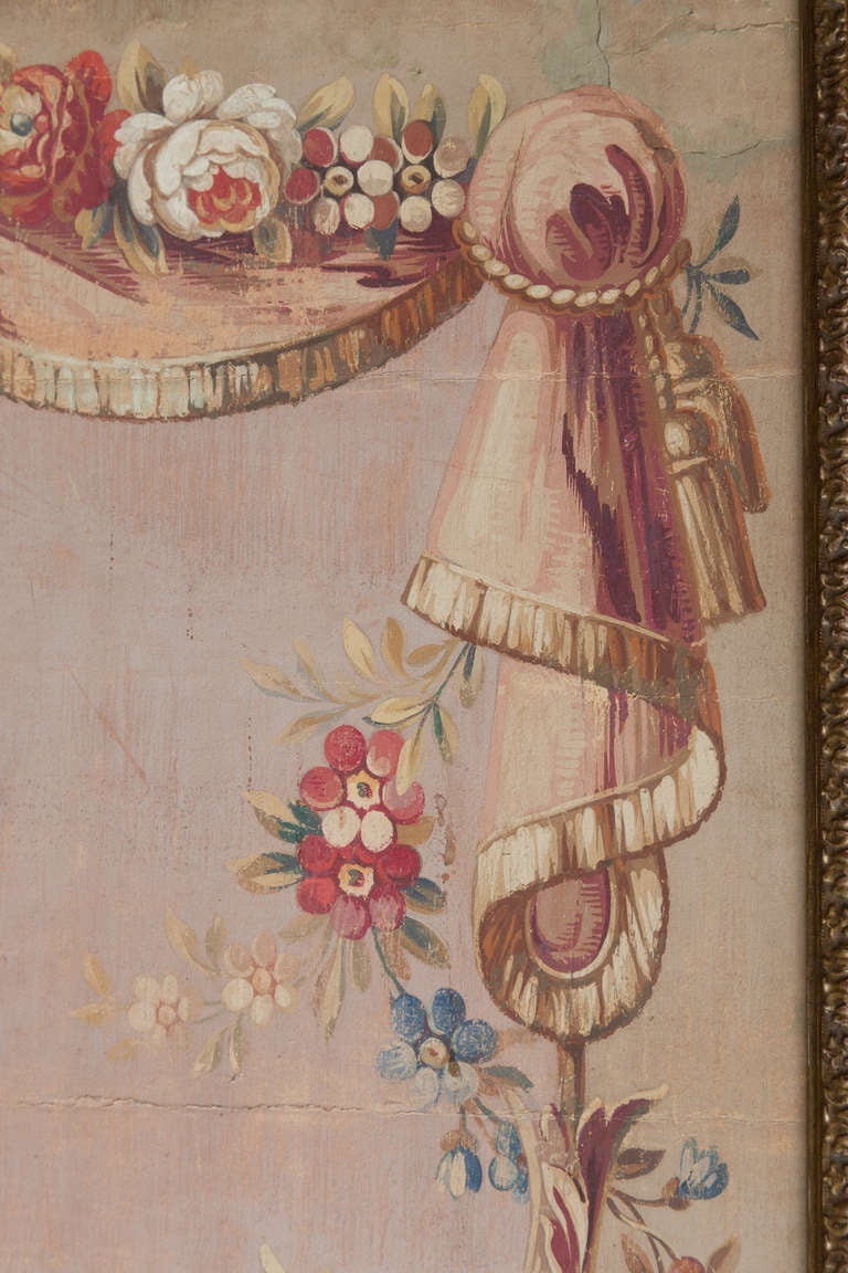 Aubusson Tapestry Cartoon For A Sofa Back In The Directoire Style C.1880
