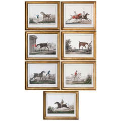 Collection of Seven Framed Engravings of Horses and Riders