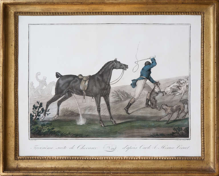 Collection of Seven Framed Engravings of Horses and Riders 1