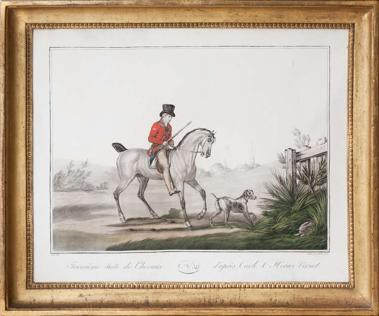 Collection of Seven Framed Engravings of Horses and Riders 2