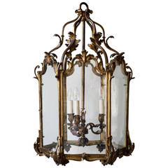 19th Century Louis XV Style Gilt Bronze Hexagonal Lantern