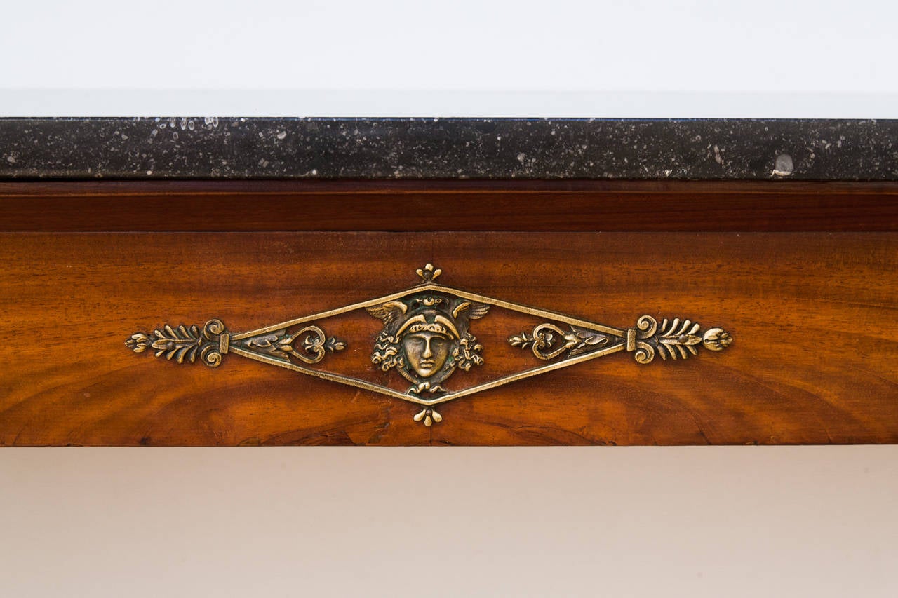 French Empire Flame Mahogany Console
