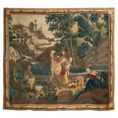 18th Century Aubusson Tapestry of Figures Bathing