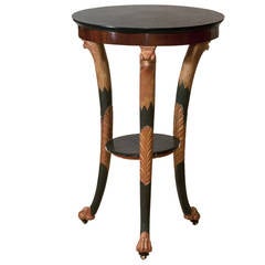 Small Directoire Mahogany Gueridon with Black Fossil Marble Top