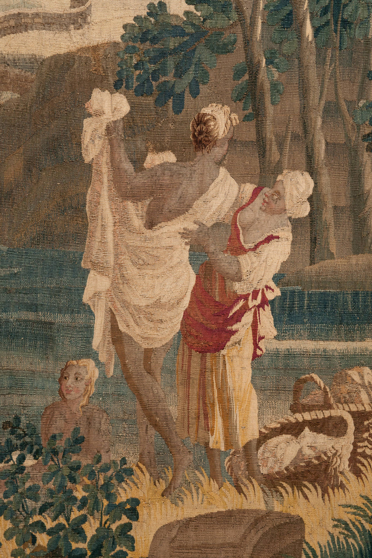 18th Century Aubusson Tapestry of Figures Bathing