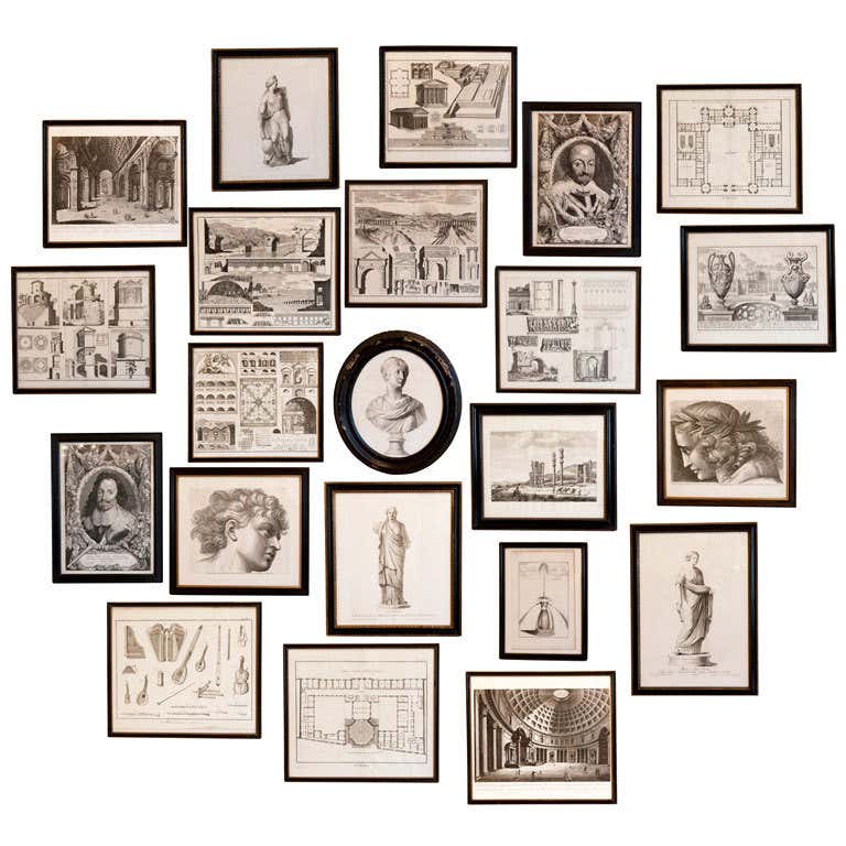 A Collection Of 22 18th Century Engravings In Antique Frames at 1stDibs