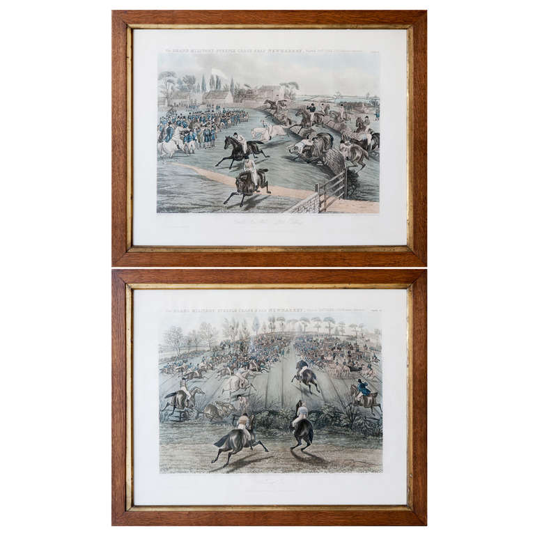 A Pair Of 19th Century Racing Aquatints After Charles Hunt For Sale
