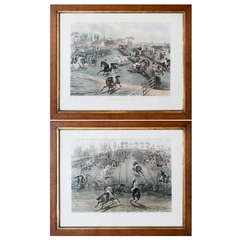 Used A Pair Of 19th Century Racing Aquatints After Charles Hunt