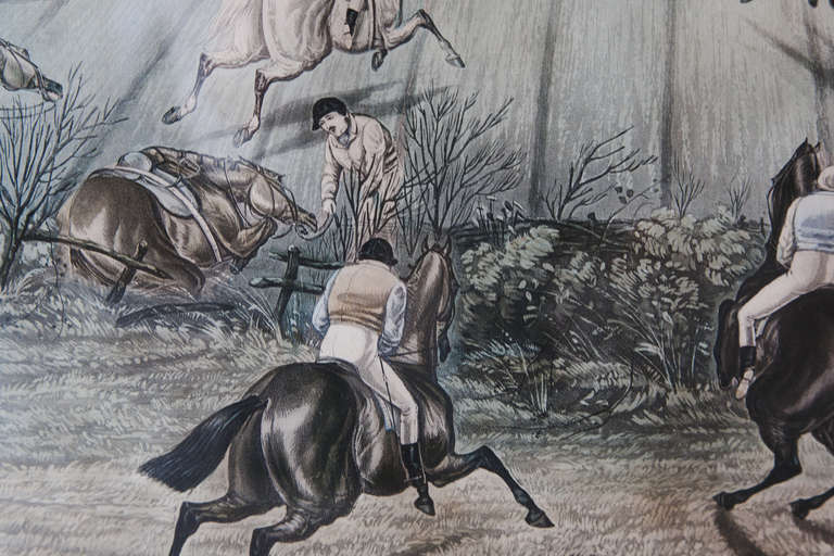 Victorian A Pair Of 19th Century Racing Aquatints After Charles Hunt For Sale