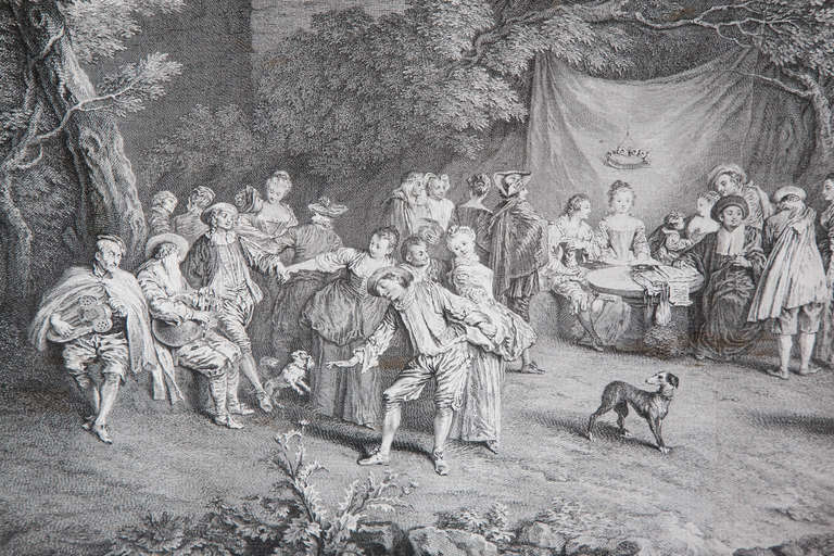 A Large Set of 18th Century Engravings After Watteau In Good Condition In London, GB