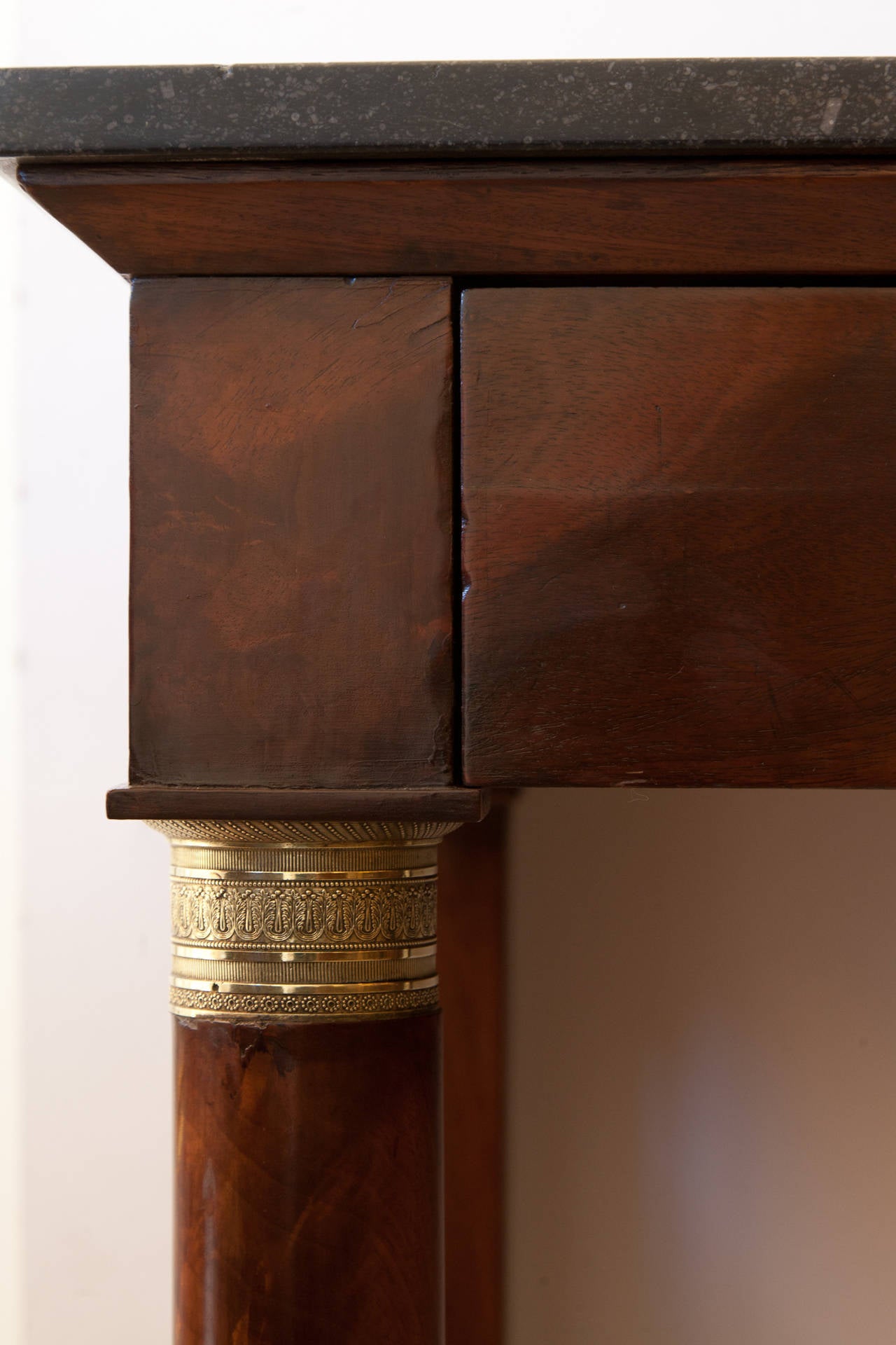 European Empire Mahogany Console Table